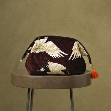 Stork Burgundy Velvet Pouch