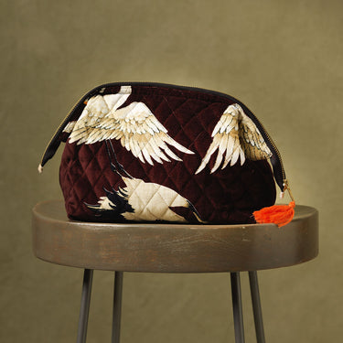 Stork Burgundy Velvet Pouch