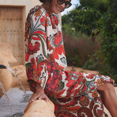 Fiesta Orange Raglan Dress
